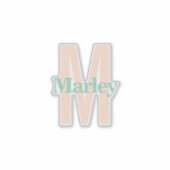 Aangepaste naam Modern Monogram Logo Laptop Sticker (Voorkant)