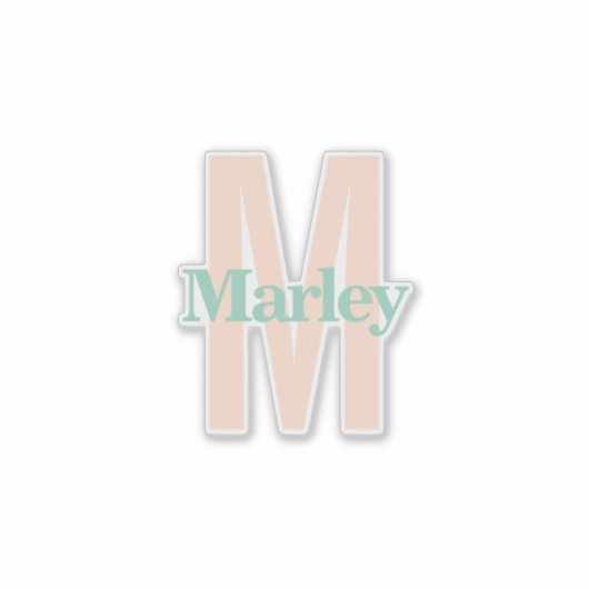 Aangepaste naam Modern Monogram Logo Laptop Sticker (Voorkant)