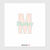 Aangepaste naam Modern Monogram Logo Laptop Sticker (Vel)