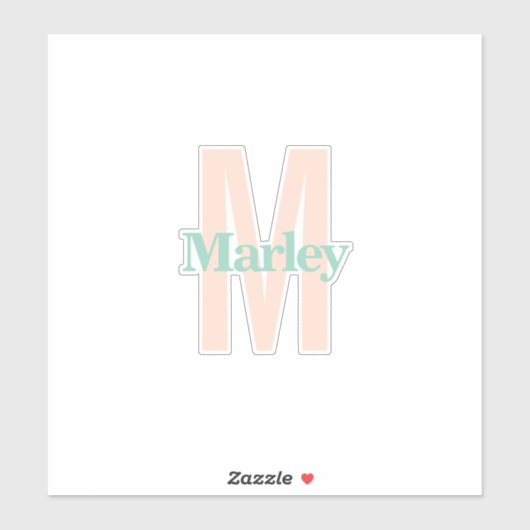 Aangepaste naam Modern Monogram Logo Laptop Sticker (Vel)