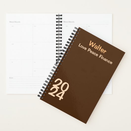Aangepaste Naam Modern Monogram Minimaal Dagelijks Planner (Display)