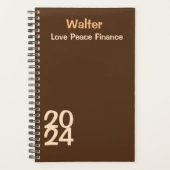 Aangepaste Naam Modern Monogram Minimaal Dagelijks Planner (Voorkant)