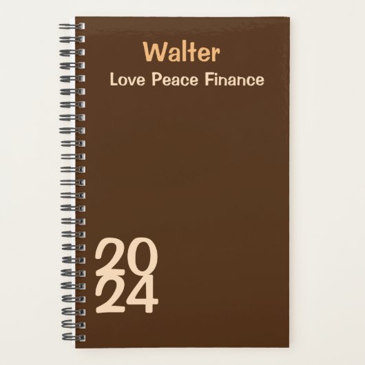 Aangepaste Naam Modern Monogram Minimaal Dagelijks Planner (Voorkant)