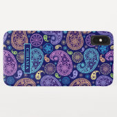 Aangepaste naam modern Paisley Pattern Case-Mate iPhone Case (Achterkant (horizontaal))