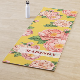 Aangepaste naam | Modern Peonies Floral Pattern Yogamat