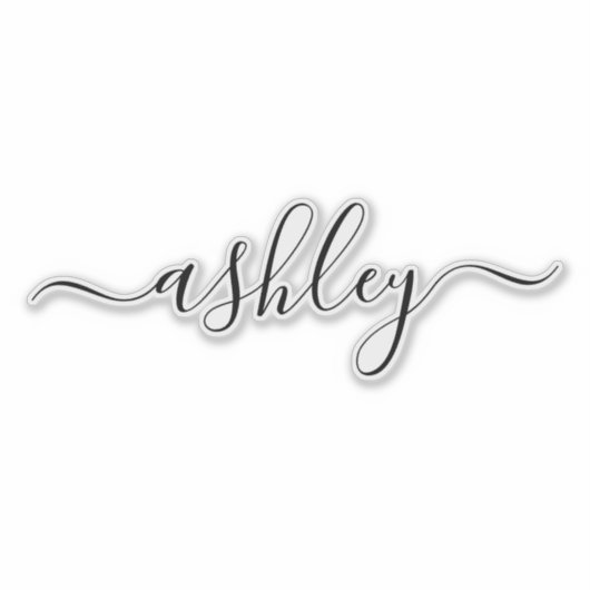 Aangepaste naam Modern Script Calligraphy Schattig Sticker (Voorkant)