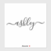 Aangepaste naam Modern Script Calligraphy Schattig Sticker (Vel)