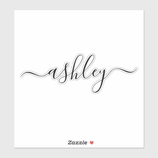 Aangepaste naam Modern Script Calligraphy Schattig Sticker (Vel)