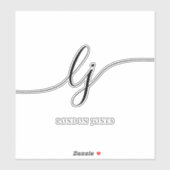 Aangepaste naam Modern Script Initialen Laptop Sticker (Vel)