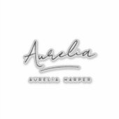 Aangepaste naam Modern Script Signature Logo Lapto Sticker (Voorkant)