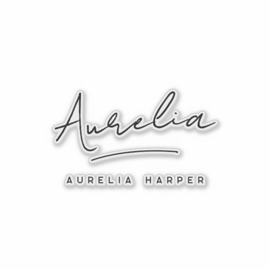 Aangepaste naam Modern Script Signature Logo Lapto Sticker (Voorkant)