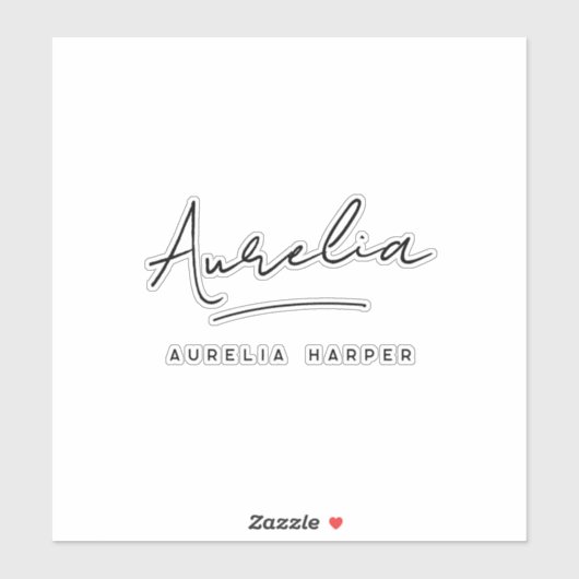 Aangepaste naam Modern Script Signature Logo Lapto Sticker (Vel)