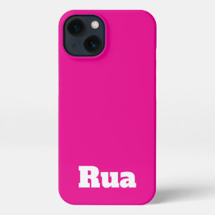 Aangepaste naam Modern Stijlvol Minimal Hot Pink iPhone 13 Hoesje