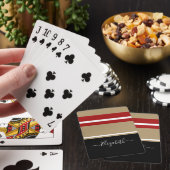 Aangepaste naam modern stoer zwart rood bruin stij pokerkaarten (Insitu)