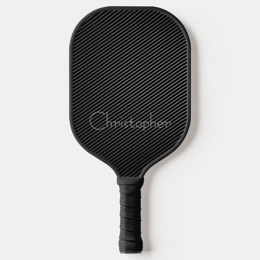 Aangepaste naam Modern Typografie Black en White Pickleball Paddle (Voorkant)
