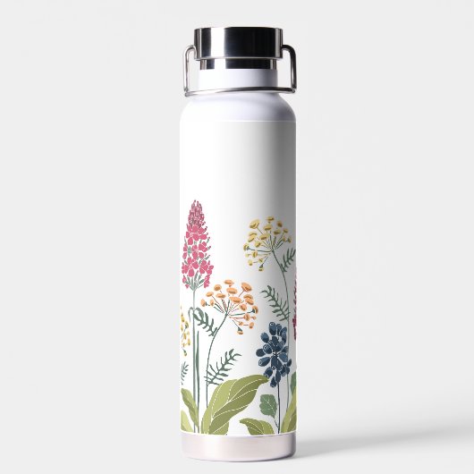 Aangepaste naam Modern Wedding Field Flowers White Waterfles (Achterkant)