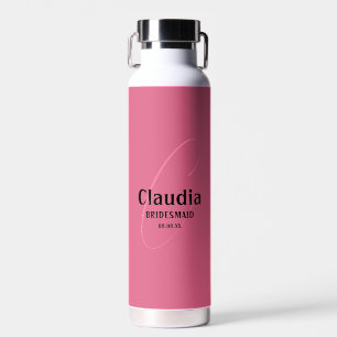 Aangepaste naam Modern Wedding Struik Roze Waterfles