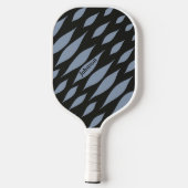 Aangepaste naam modern zwart-wit en blauw patroon pickleball paddle (Achterkant)