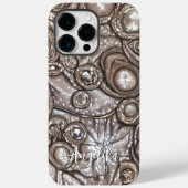 Aangepaste naam moderne Abstracte lederstijl Faux Case-Mate iPhone Case (Achterkant)