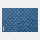 Aangepaste naam moderne blauw, stijlvolle diamant  theedoek (Horizontaal)