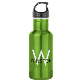 Aangepaste naam Moderne Eenvoudige Monogram Sporte Waterfles