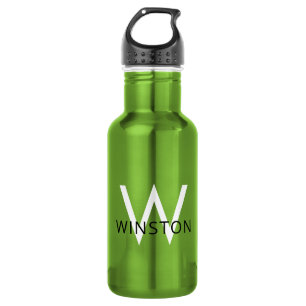 Aangepaste naam Moderne Eenvoudige Monogram Sporte Waterfles