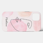 Aangepaste naam moderne gezichtslijn Case-Mate iPhone case (Achterkant (horizontaal))