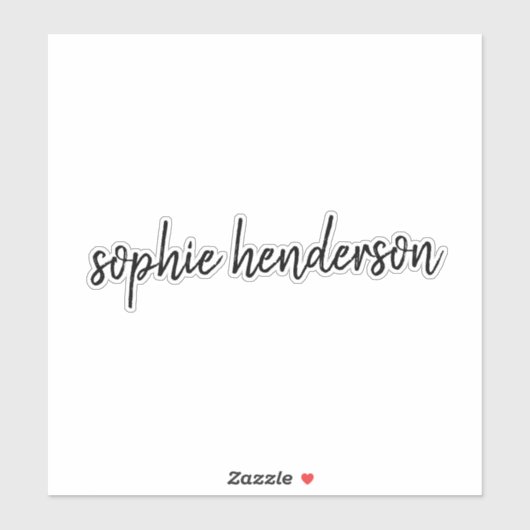 Aangepaste naam | Moderne handgeschreven laptop vo Sticker (Vel)