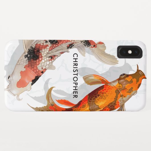 Aangepaste naam  | Moderne Japanse Koi Fish Case-Mate iPhone Case (Achterkant (horizontaal))