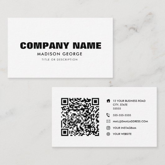 Aangepaste naam moderne minimalistische sociale me visitekaartje (Voorkant / Achterkant)