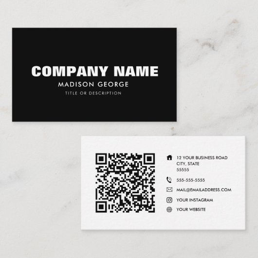 Aangepaste naam moderne minimalistische sociale me visitekaartje (Voorkant / Achterkant)