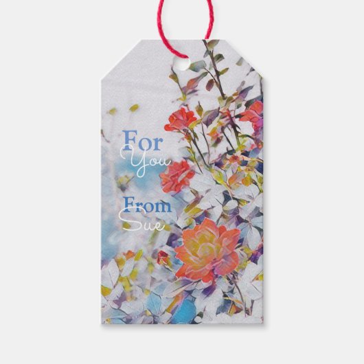 Aangepaste naam Moderne Mystic Rozen Gift Labels Cadeaulabel (Voorkant)