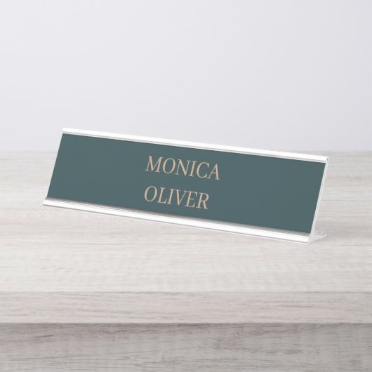 Aangepaste naam moderne professionele minimalistis bureau naambordje (Voorkant)