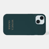 Aangepaste naam moderne professionele minimalistis iPhone 15 case (Achterkant horizontaal)