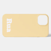 Aangepaste naam Moderne Stijlvolle Minimal Cream K iPhone Hoesje (Achterkant horizontaal)