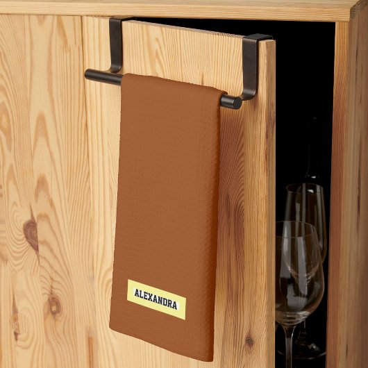 Aangepaste naam moderne trendelegant-monogram brui theedoek