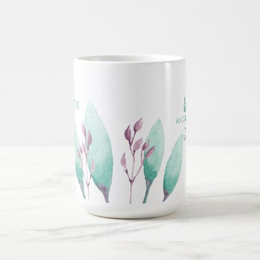 Aangepaste naam Moderne Waterverf Psalmen 46: 10 V Koffiemok (Center)