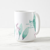 Aangepaste naam Moderne Waterverf Psalmen 46: 10 V Koffiemok (Voorkant rechts)