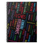 Aangepaste naam Moderne woordkunst Voeg uw eigen w Notitieboek (Voorkant)