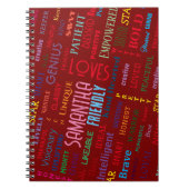 Aangepaste naam Moderne woordkunst Voeg uw eigen w Notitieboek (Voorkant)