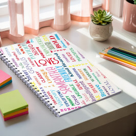 Aangepaste naam Moderne woordkunst Voeg uw eigen w Notitieboek