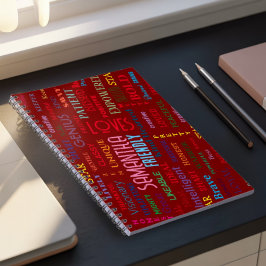 Aangepaste naam Moderne woordkunst Voeg uw eigen w Notitieboek