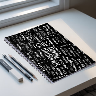 Aangepaste naam Moderne woordkunst Voeg uw eigen w Notitieboek