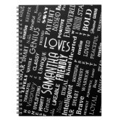 Aangepaste naam Moderne woordkunst Voeg uw eigen w Notitieboek (Voorkant)