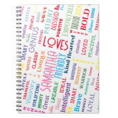 Aangepaste naam Moderne woordkunst Voeg uw eigen w Notitieboek (Voorkant)