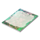Aangepaste naam Moeder citaat Chic Elegante Groen Notitieblok (Linkerzijde)