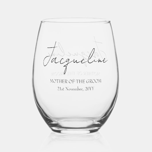 Aangepaste naam Moeder van de bruidegom Wijnglas Zonder Voet (Voorkant)