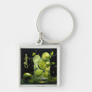 Aangepaste naam Mojito Cocktail Sleutelhanger