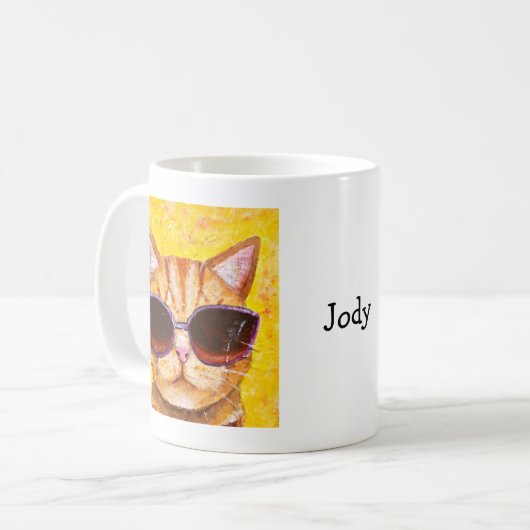 Aangepaste naam mok aangepaste Kat Mok Aangeperson (Voorkant links)