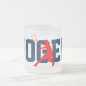 Aangepaste naam mok cadeau voor tennisspeler van g (Center)